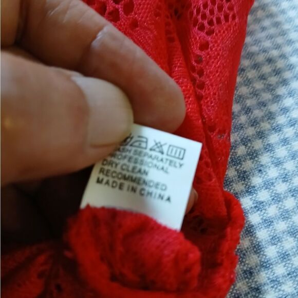 NWOT Red Lingerie Crotch Less Teddy w/G String Undies Size S - Picture 6 of 7